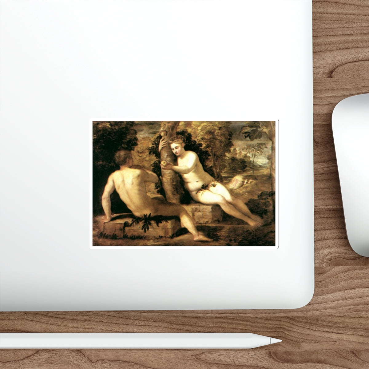 TINTORETTO, Jacopo Robusti - Adam and Eve (Artwork) STICKER Vinyl Die-Cut Decal-The Sticker Space