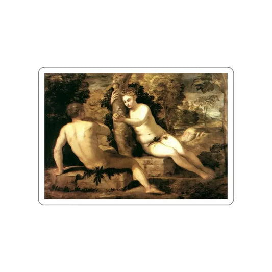 TINTORETTO, Jacopo Robusti - Adam and Eve (Artwork) STICKER Vinyl Die-Cut Decal White Die-Cut 2 Inch - The Sticker Space