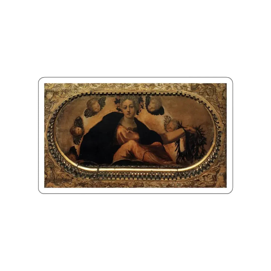 TINTORETTO, Jacopo Robusti - Allegory of Fortune (Felicita) (Artwork) STICKER Vinyl Die-Cut Decal White Die-Cut 3 Inch - The Sticker Space