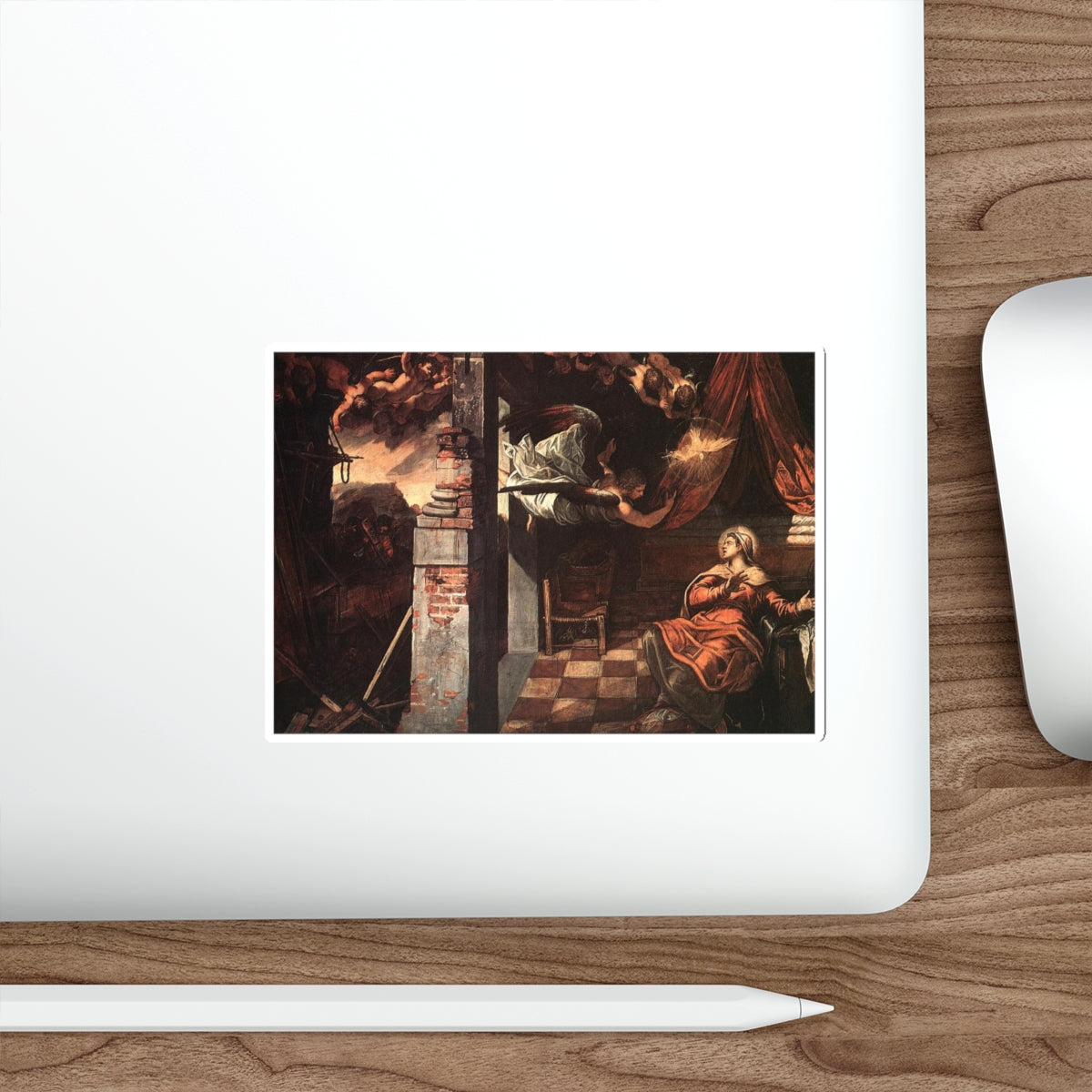 TINTORETTO, Jacopo Robusti - Annunciation (Artwork) STICKER Vinyl Die-Cut Decal-The Sticker Space