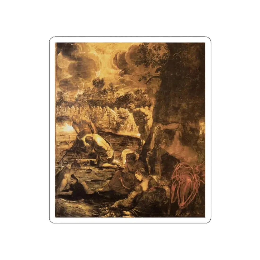 TINTORETTO, Jacopo Robusti - Baptism of Christ 2 (Artwork) STICKER Vinyl Die-Cut Decal White Die-Cut 4 Inch - The Sticker Space