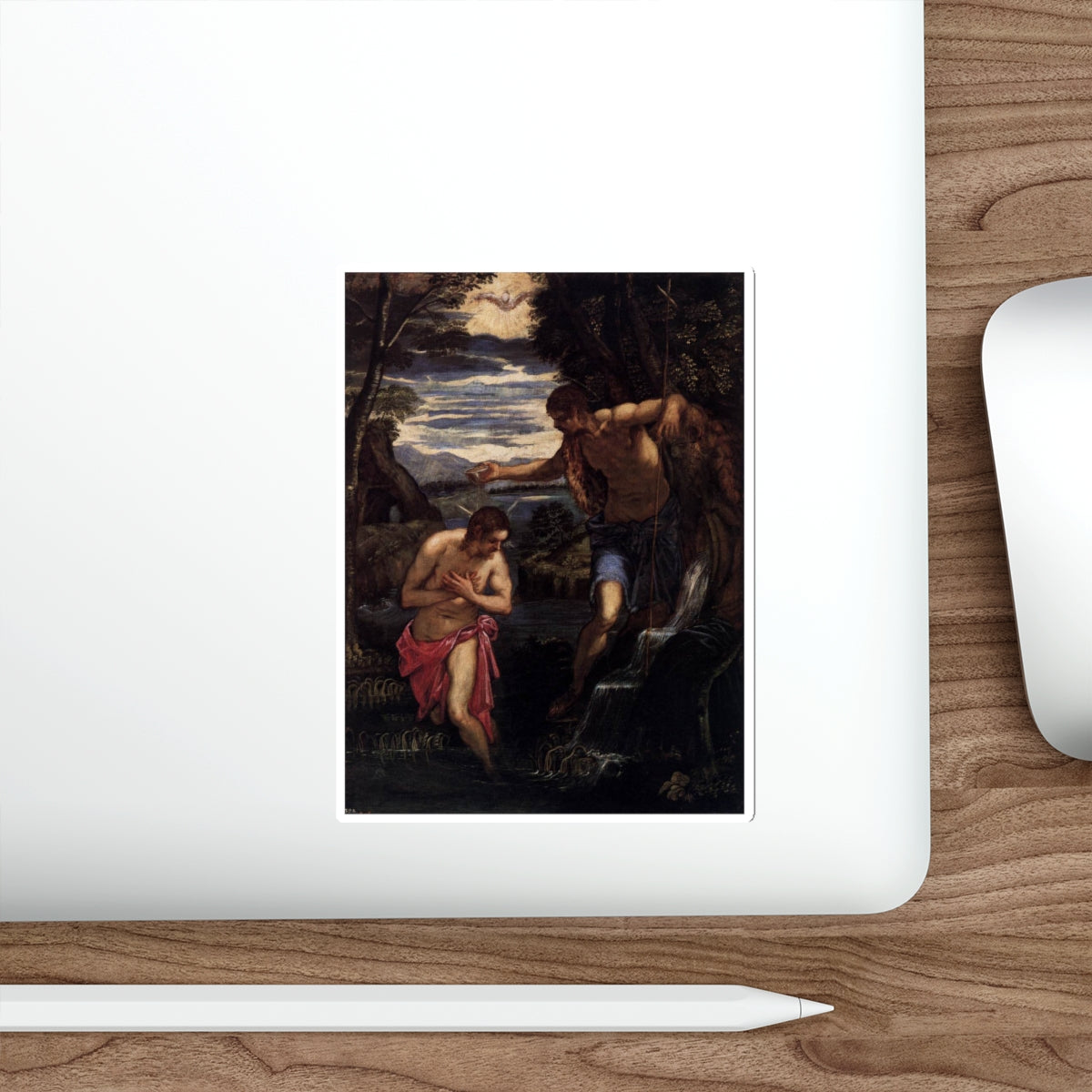 TINTORETTO, Jacopo Robusti - Baptism of Christ (Artwork) STICKER Vinyl Die-Cut Decal-The Sticker Space