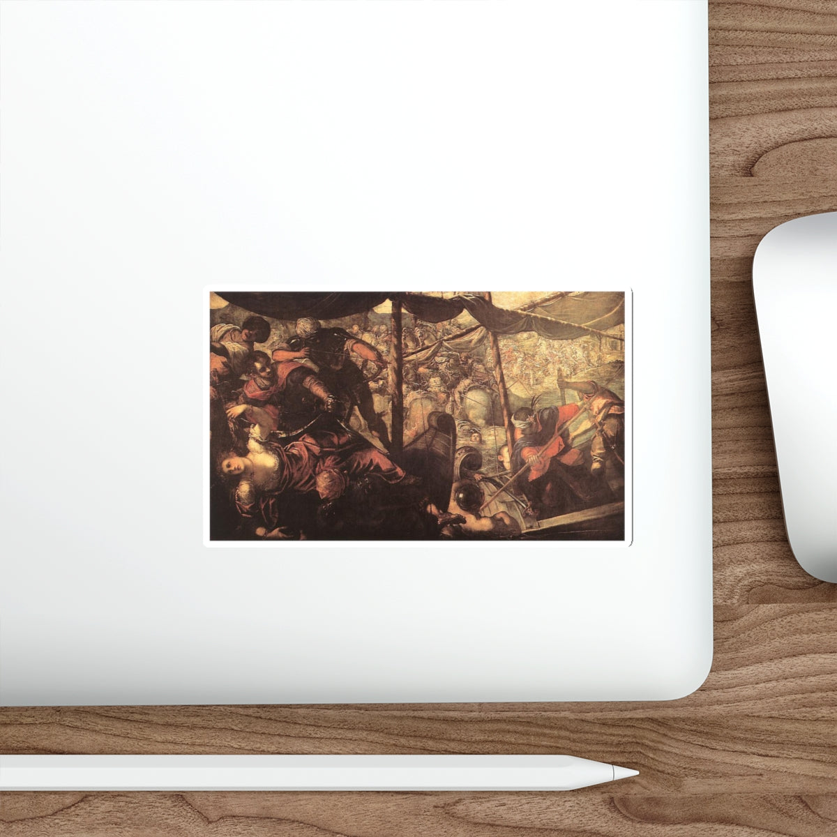 TINTORETTO, Jacopo Robusti - Battle between Turks and Christians (Artwork) STICKER Vinyl Die-Cut Decal-The Sticker Space