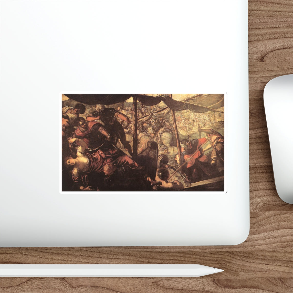 TINTORETTO, Jacopo Robusti - Battle between Turks and Christians (Artwork) STICKER Vinyl Die-Cut Decal-The Sticker Space