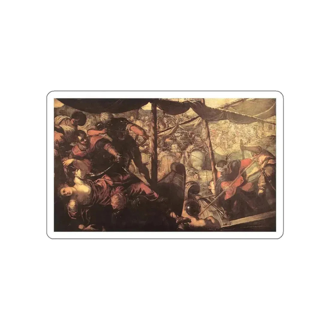 TINTORETTO, Jacopo Robusti - Battle between Turks and Christians (Artwork) STICKER Vinyl Die-Cut Decal White Die-Cut 6 Inch - The Sticker Space
