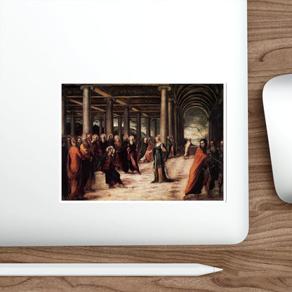 TINTORETTO, Jacopo Robusti - Christ and the Woman Taken in Adultery (Artwork) STICKER Vinyl Die-Cut Decal-The Sticker Space