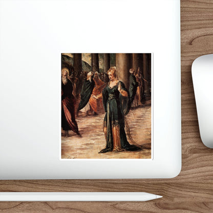 TINTORETTO, Jacopo Robusti - Christ and the Woman Taken in Adultery (detail) (Artwork) STICKER Vinyl Die-Cut Decal-The Sticker Space