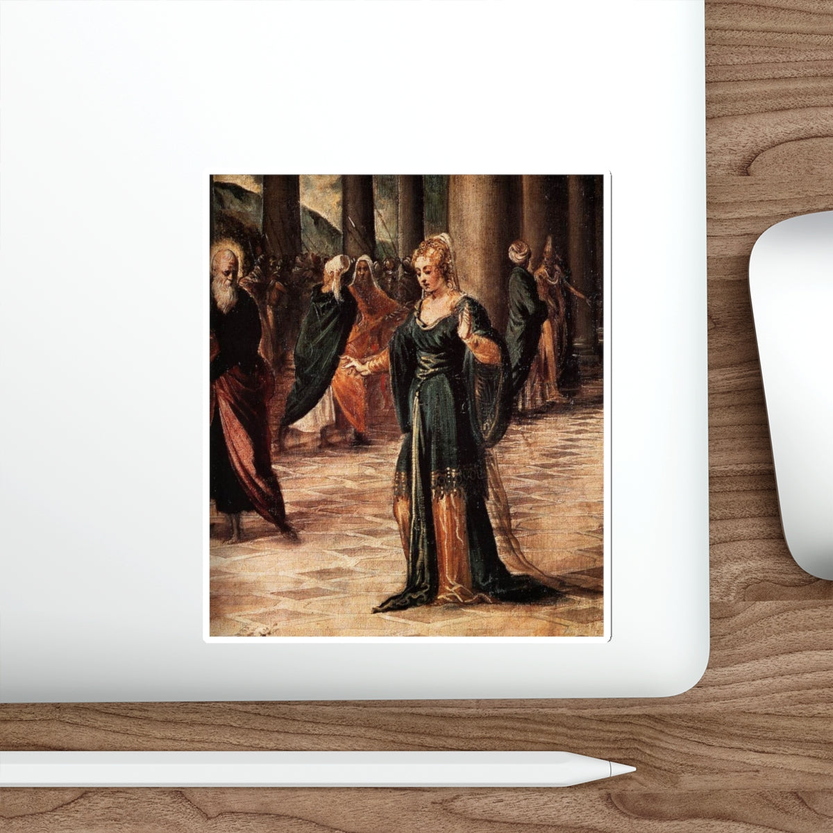 TINTORETTO, Jacopo Robusti - Christ and the Woman Taken in Adultery (detail) (Artwork) STICKER Vinyl Die-Cut Decal-The Sticker Space