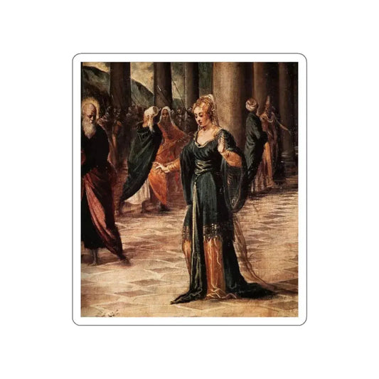 TINTORETTO, Jacopo Robusti - Christ and the Woman Taken in Adultery (detail) (Artwork) STICKER Vinyl Die-Cut Decal White Die-Cut 2 Inch - The Sticker Space