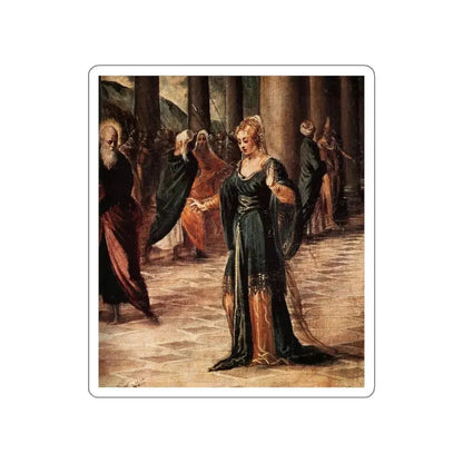 TINTORETTO, Jacopo Robusti - Christ and the Woman Taken in Adultery (detail) (Artwork) STICKER Vinyl Die-Cut Decal White Die-Cut 3 Inch - The Sticker Space
