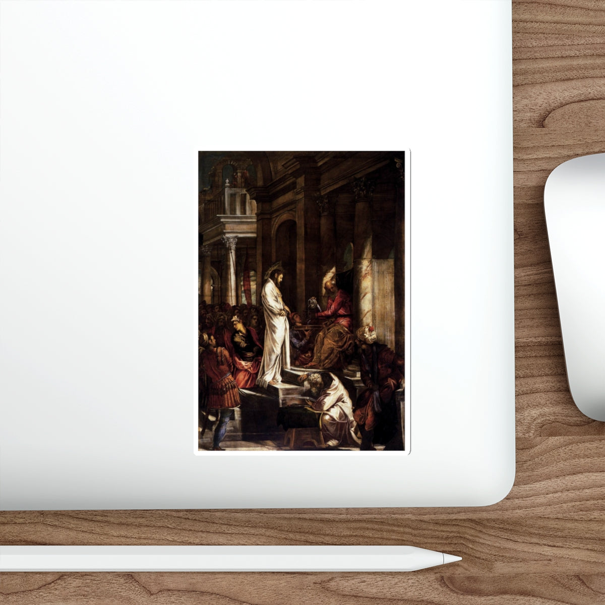 TINTORETTO, Jacopo Robusti - Christ before Pilate (Artwork) STICKER Vinyl Die-Cut Decal-The Sticker Space