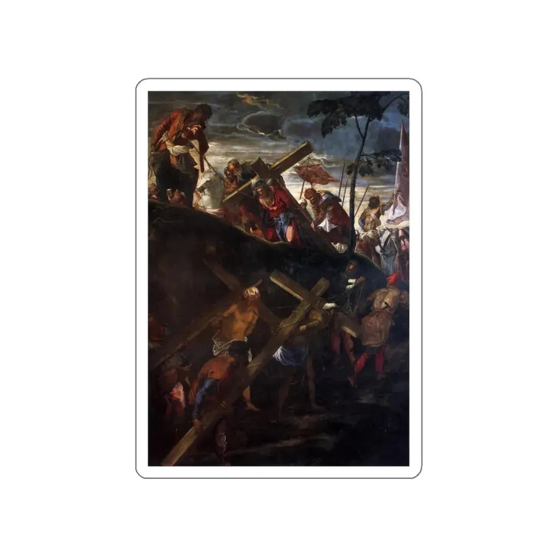 TINTORETTO, Jacopo Robusti - Christ Carrying the Cross (Artwork) STICKER Vinyl Die-Cut Decal White Die-Cut 5 Inch - The Sticker Space