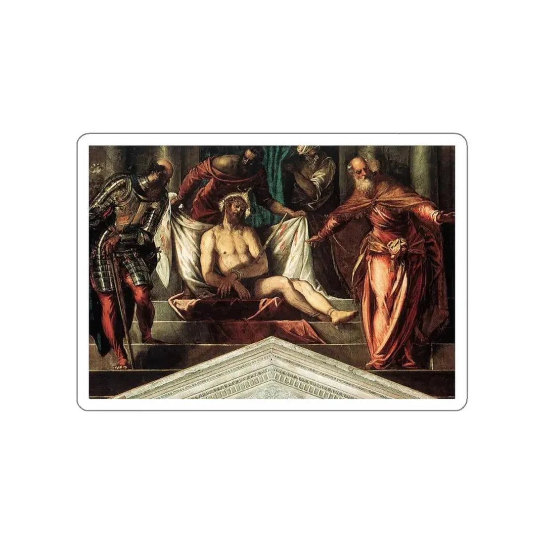 TINTORETTO, Jacopo Robusti - Crowning with Thorns (Artwork) STICKER Vinyl Die-Cut Decal White Die-Cut 5 Inch - The Sticker Space