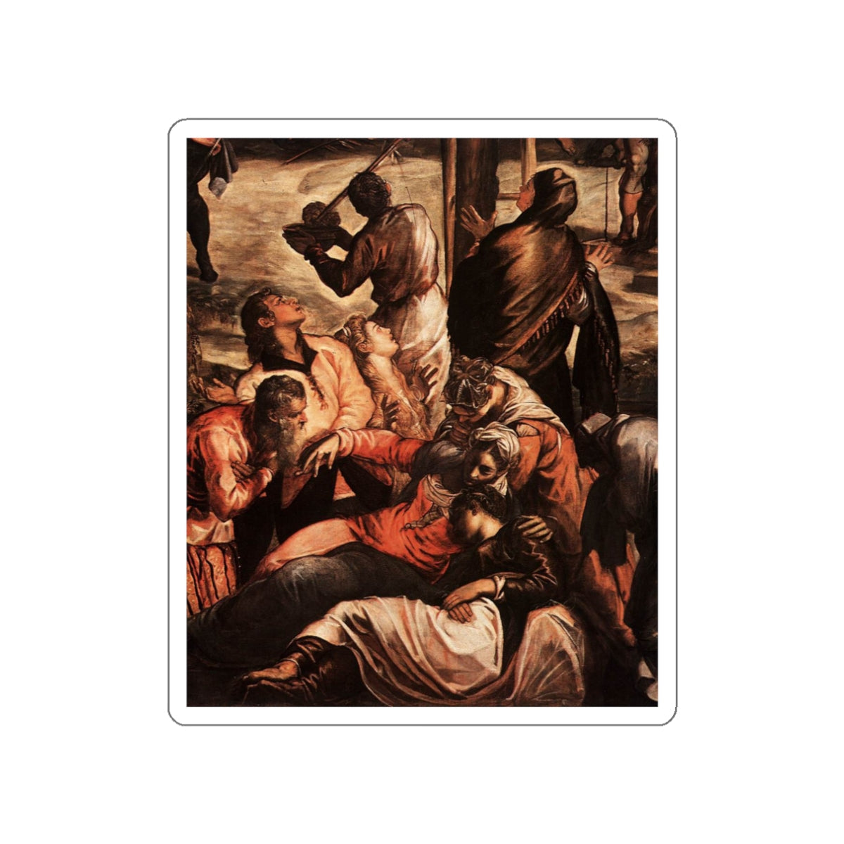 TINTORETTO, Jacopo Robusti - Crucifixion (detail)2 (Artwork) STICKER Vinyl Die-Cut Decal-White-The Sticker Space