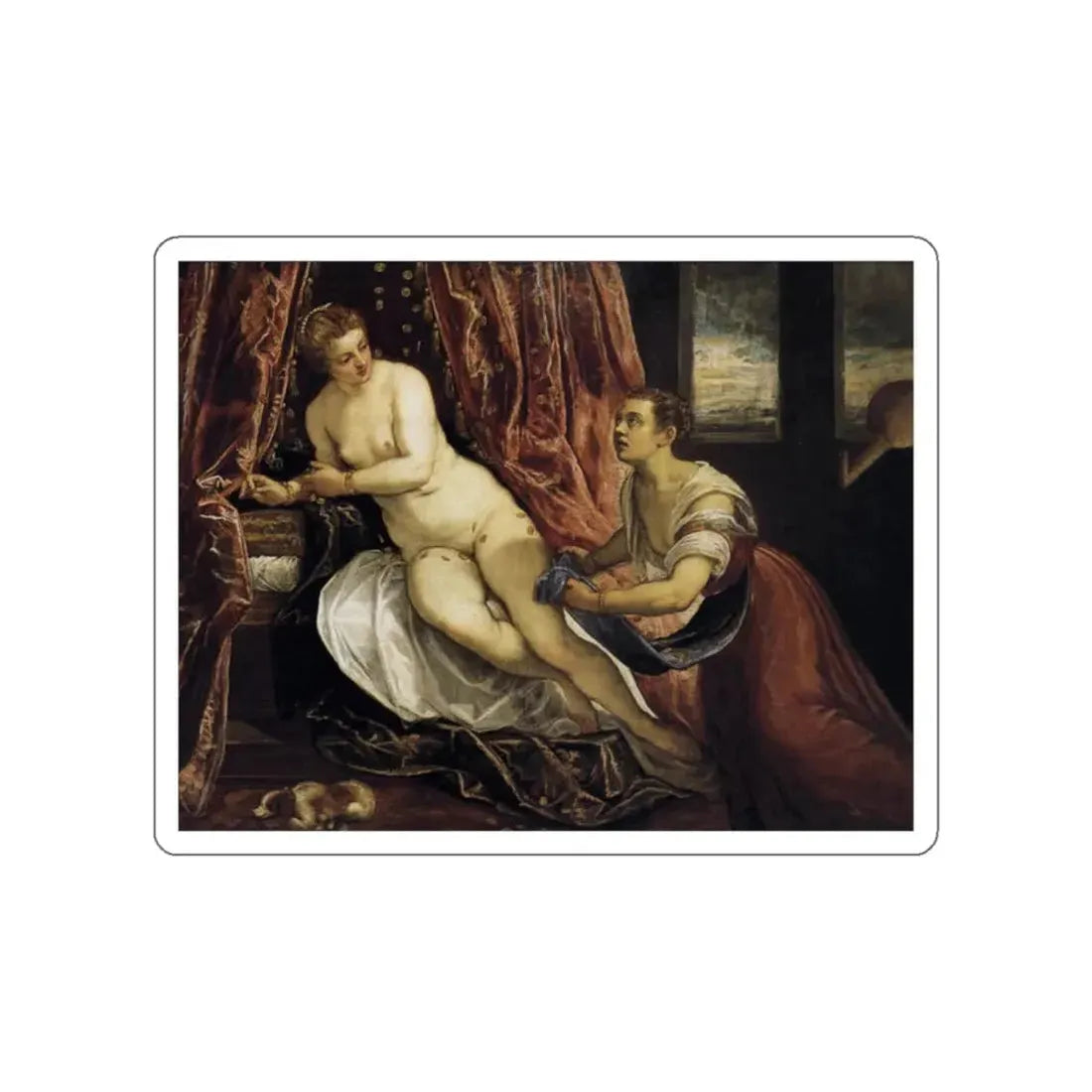 TINTORETTO, Jacopo Robusti - Danae (Artwork) STICKER Vinyl Die-Cut Decal White Die-Cut 2 Inch - The Sticker Space