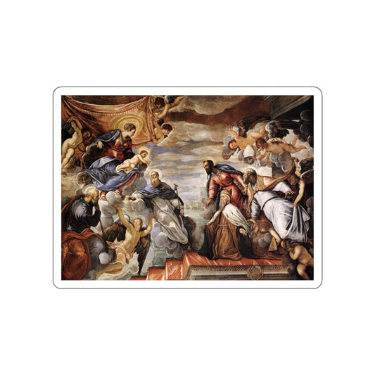 TINTORETTO, Jacopo Robusti - Doge Nicolo da Ponte Invoking the Protection of the Virgin (Artwork) STICKER Vinyl Die-Cut Decal-White-The Sticker Space