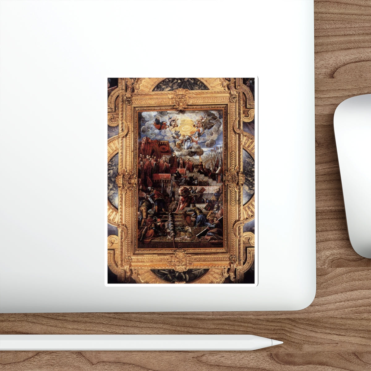 TINTORETTO, Jacopo Robusti - Doge Nicolo da Ponte Receiving a Laurel Crown from Venice (Artwork) STICKER Vinyl Die-Cut Decal-The Sticker Space