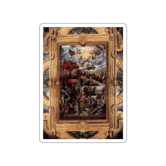 TINTORETTO, Jacopo Robusti - Doge Nicolo da Ponte Receiving a Laurel Crown from Venice (Artwork) STICKER Vinyl Die-Cut Decal White Die-Cut 2 Inch - The Sticker Space