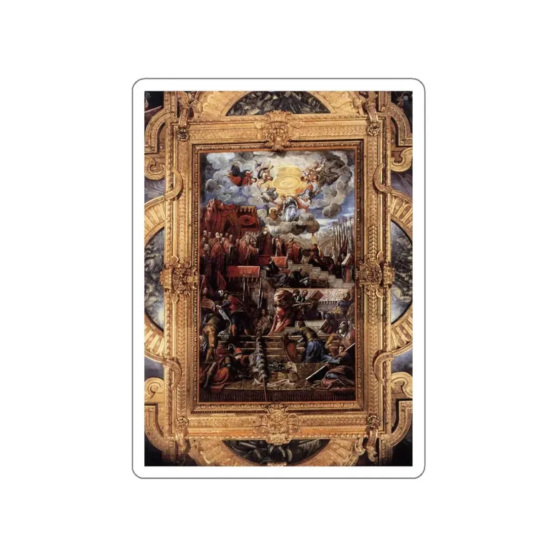 TINTORETTO, Jacopo Robusti - Doge Nicolo da Ponte Receiving a Laurel Crown from Venice (Artwork) STICKER Vinyl Die-Cut Decal White Die-Cut 6 Inch - The Sticker Space