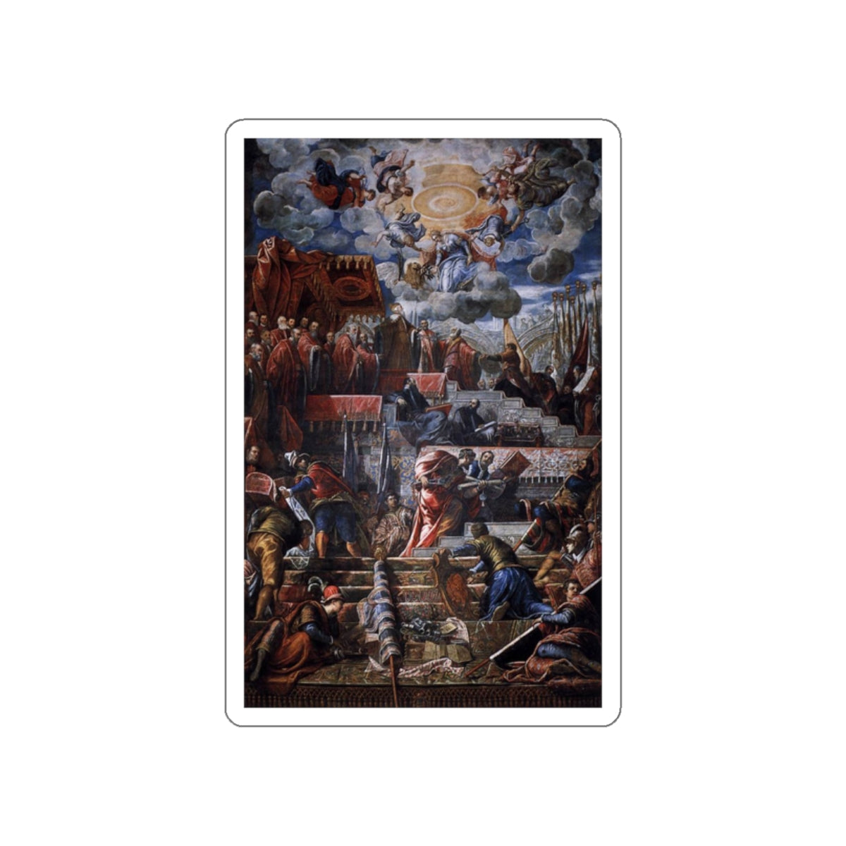 TINTORETTO, Jacopo Robusti - Doge Nicolo da Ponte Receiving a Laurel Crown from Venice2 (Artwork) STICKER Vinyl Die-Cut Decal-White-The Sticker Space