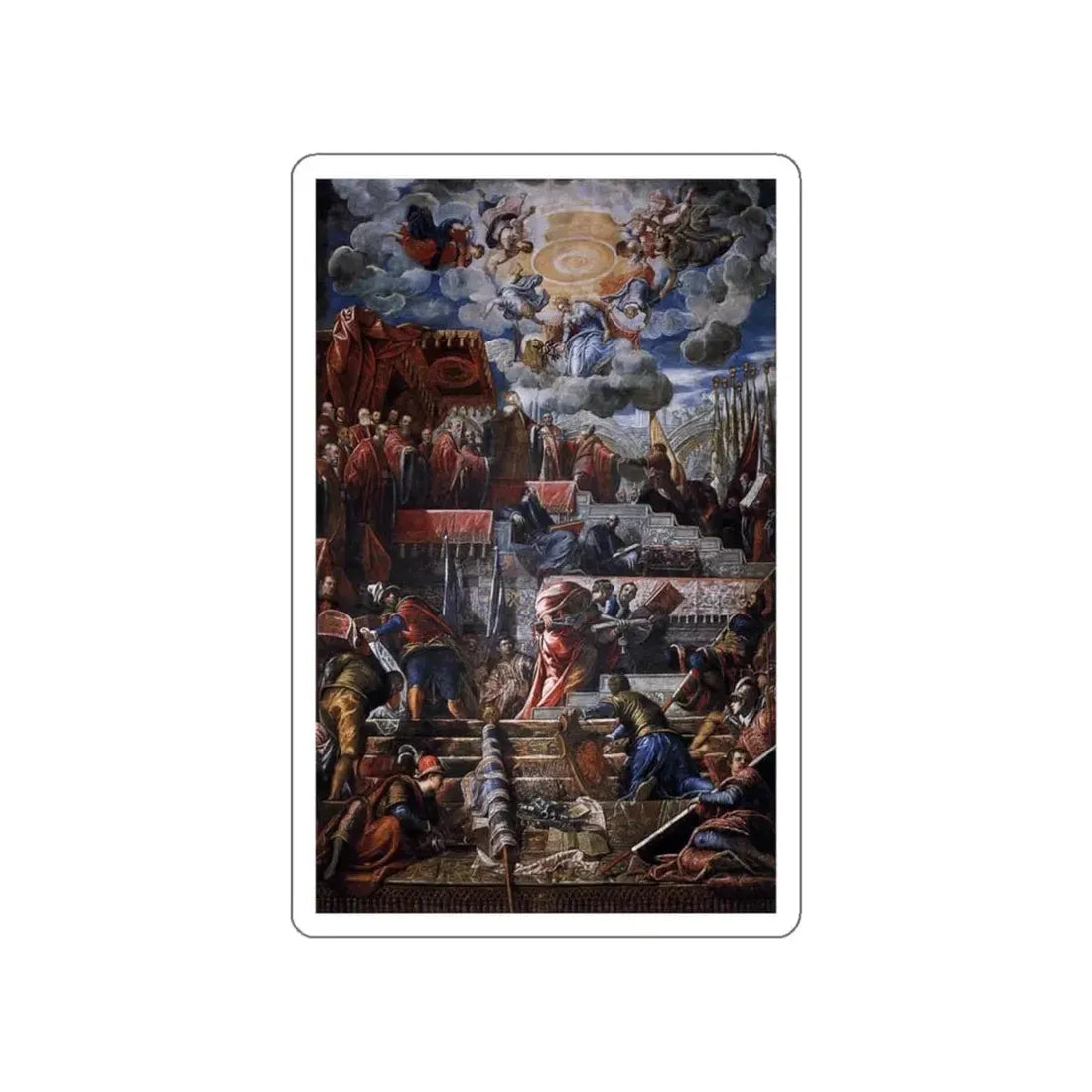 TINTORETTO, Jacopo Robusti - Doge Nicolo da Ponte Receiving a Laurel Crown from Venice2 (Artwork) STICKER Vinyl Die-Cut Decal White Die-Cut 3 Inch - The Sticker Space