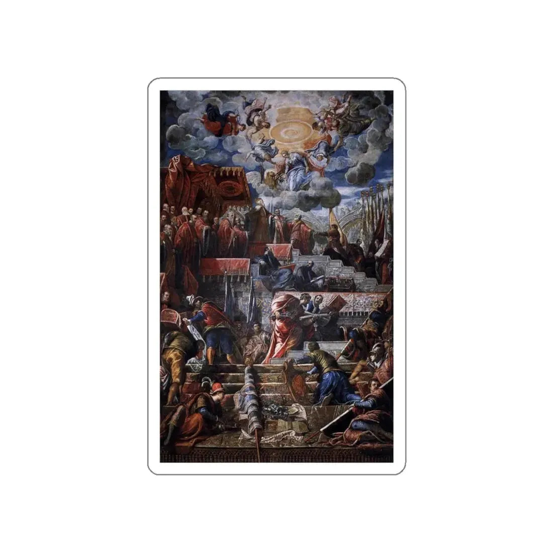 TINTORETTO, Jacopo Robusti - Doge Nicolo da Ponte Receiving a Laurel Crown from Venice2 (Artwork) STICKER Vinyl Die-Cut Decal White Die-Cut 5 Inch - The Sticker Space