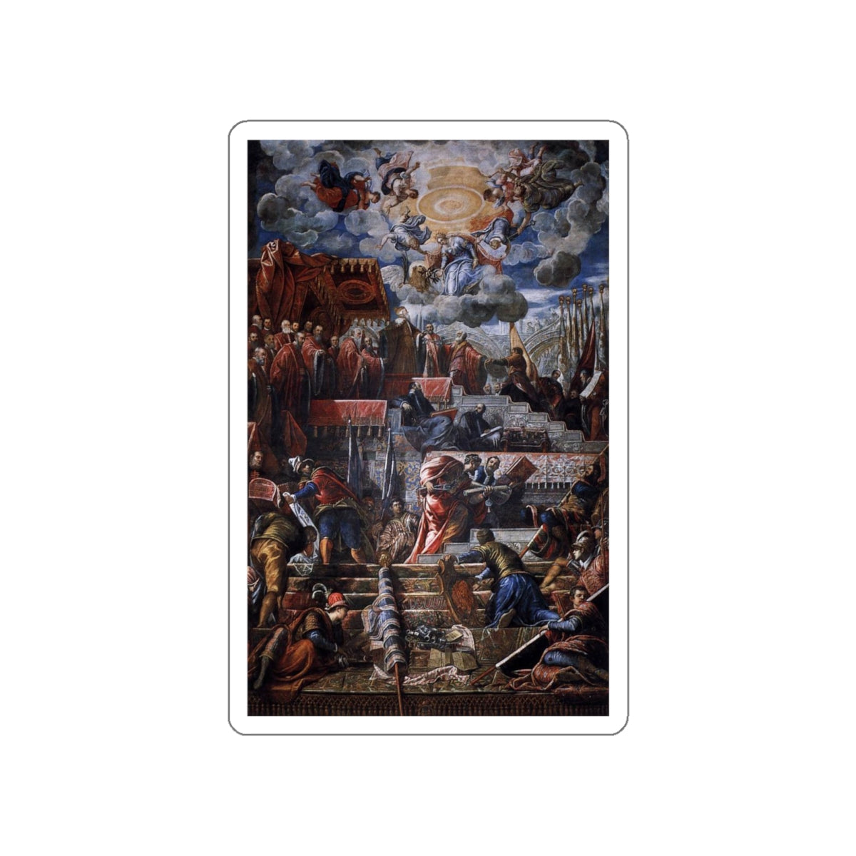 TINTORETTO, Jacopo Robusti - Doge Nicolo da Ponte Receiving a Laurel Crown from Venice2 (Artwork) STICKER Vinyl Die-Cut Decal-White-The Sticker Space