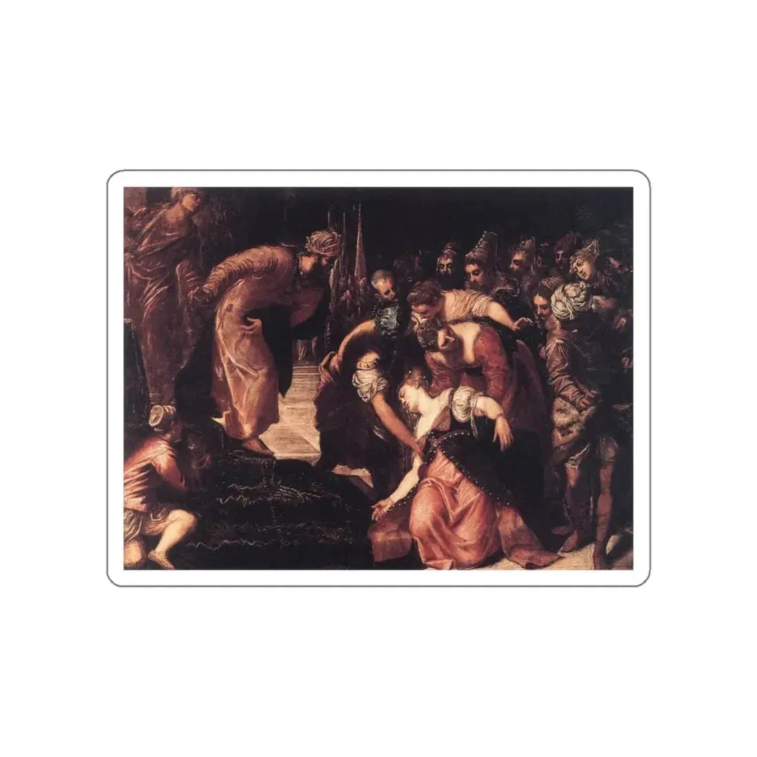 TINTORETTO, Jacopo Robusti - Esther before Ahasuerus (Artwork) STICKER Vinyl Die-Cut Decal White Die-Cut 4 Inch - The Sticker Space