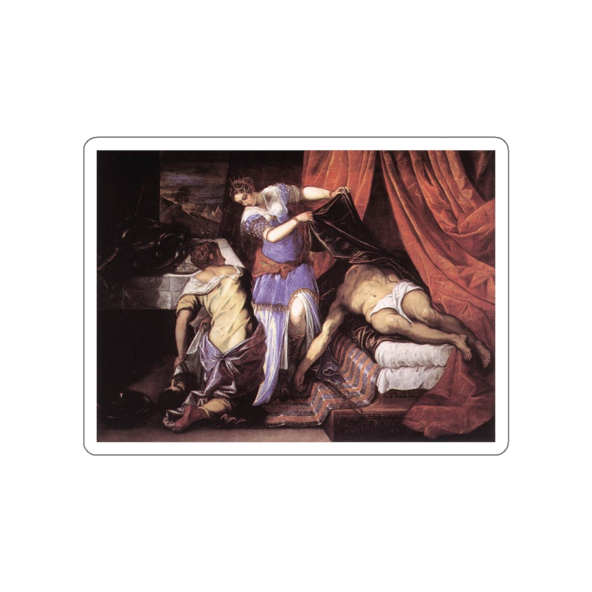 TINTORETTO, Jacopo Robusti - Judith and Holofernes (Artwork) STICKER Vinyl Die-Cut Decal-White-The Sticker Space