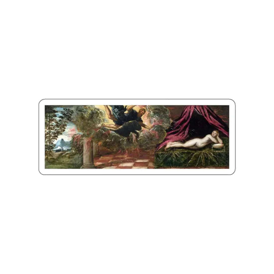 TINTORETTO, Jacopo Robusti - Jupiter and Semele (Artwork) STICKER Vinyl Die-Cut Decal White Die-Cut 6 Inch - The Sticker Space
