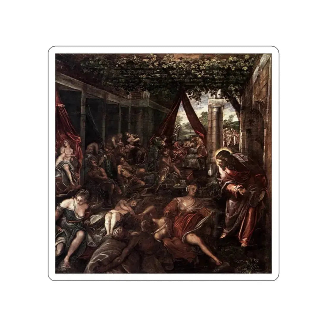 TINTORETTO, Jacopo Robusti - Probatica Piscina (Artwork) STICKER Vinyl Die-Cut Decal White Die-Cut 4 Inch - The Sticker Space