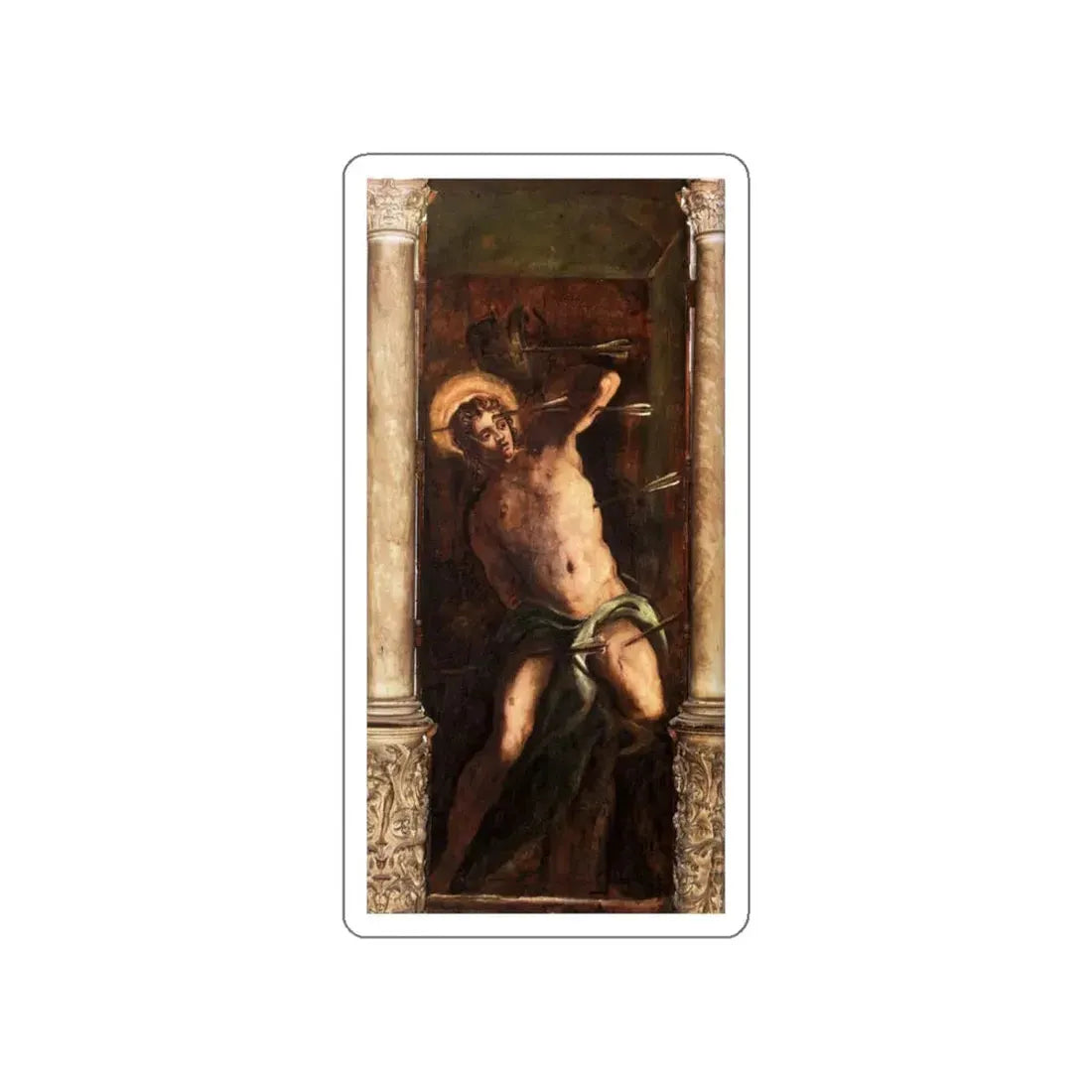 TINTORETTO, Jacopo Robusti - St Sebastian (Artwork) STICKER Vinyl Die-Cut Decal White Die-Cut 4 Inch - The Sticker Space