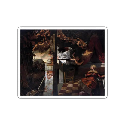 TINTORETTO, Jacopo Robusti - The Annunciation (Artwork) STICKER Vinyl Die-Cut Decal White Die-Cut 2 Inch - The Sticker Space