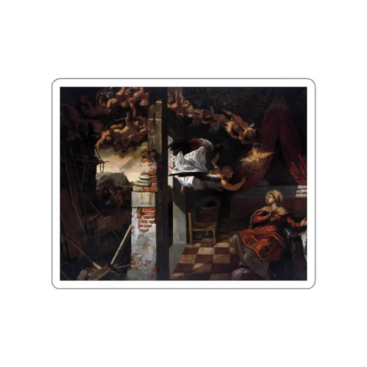 TINTORETTO, Jacopo Robusti - The Annunciation (Artwork) STICKER Vinyl Die-Cut Decal White Die-Cut 2 Inch - The Sticker Space