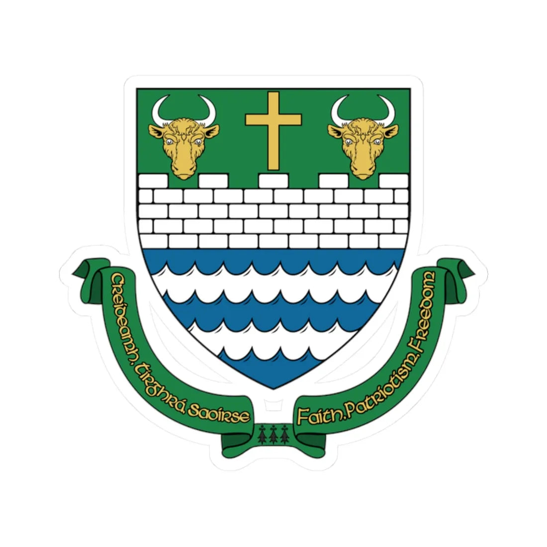 Tipp Town COA (Ireland) (Coat of Arms) STICKER Vinyl Kiss-Cut Decal 2 Inch White - The Sticker Space