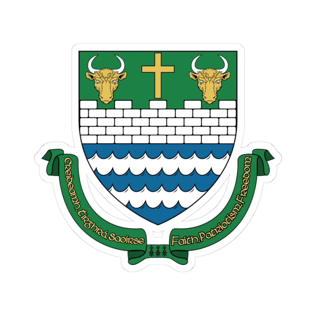 Tipp Town COA (Ireland) (Coat of Arms) STICKER Vinyl Kiss-Cut Decal 3 Inch White - The Sticker Space