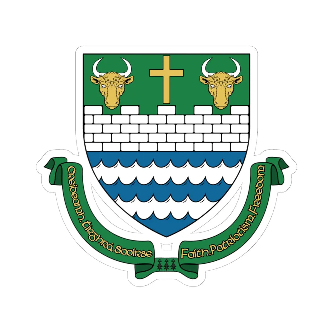 Tipp Town COA (Ireland) (Coat of Arms) STICKER Vinyl Kiss-Cut Decal 4 Inch White - The Sticker Space