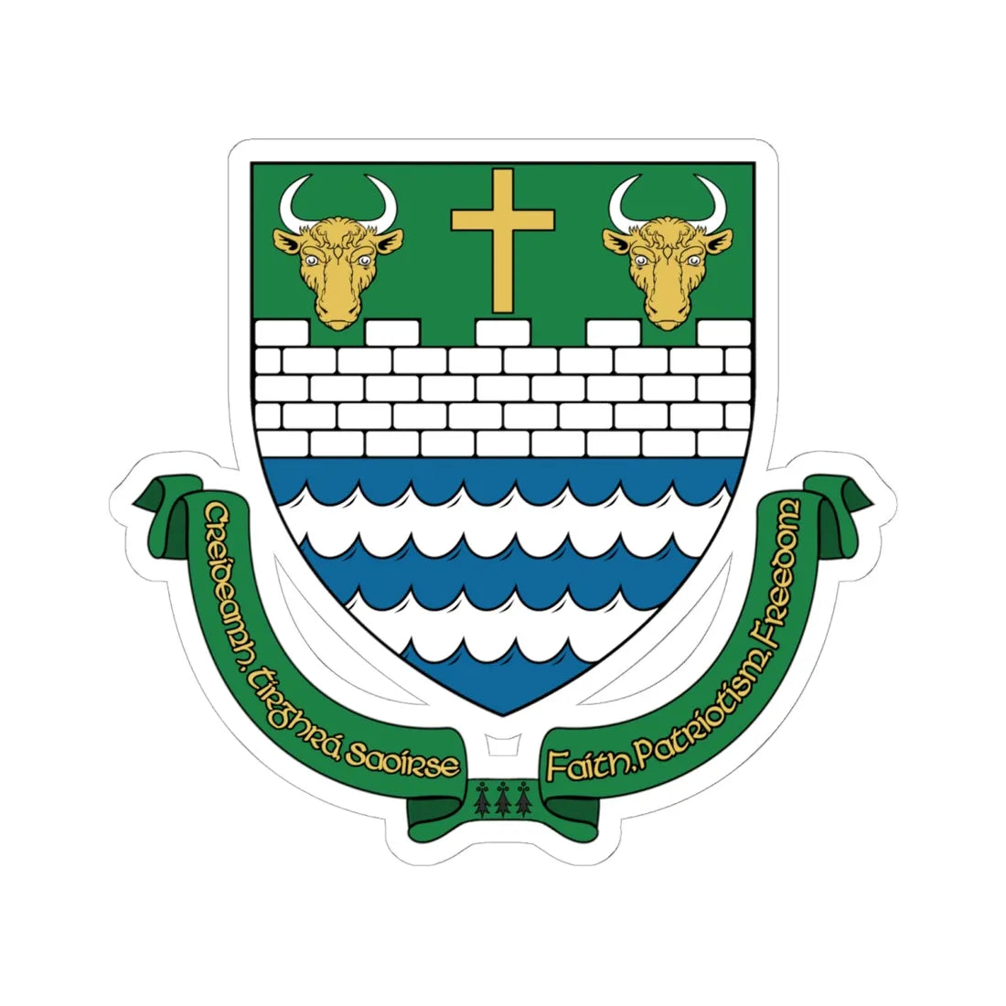 Tipp Town COA (Ireland) (Coat of Arms) STICKER Vinyl Kiss-Cut Decal 6 Inch White - The Sticker Space