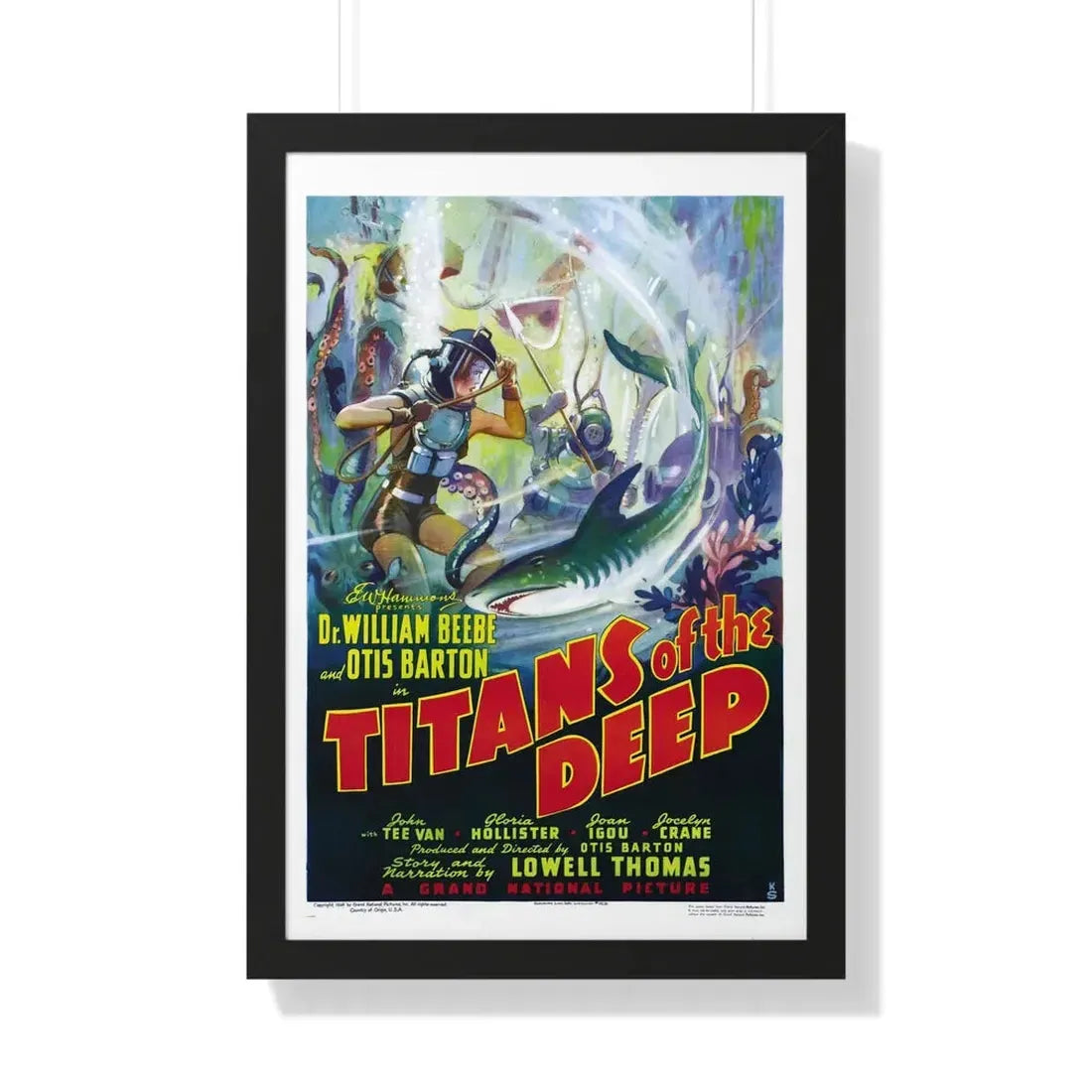 TITANS OF THE DEEP 1938 - Framed Movie Poster 20" x 30" Black - The Sticker Space