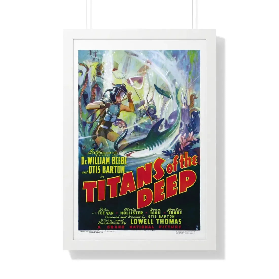 TITANS OF THE DEEP 1938 - Framed Movie Poster 20" x 30" White - The Sticker Space