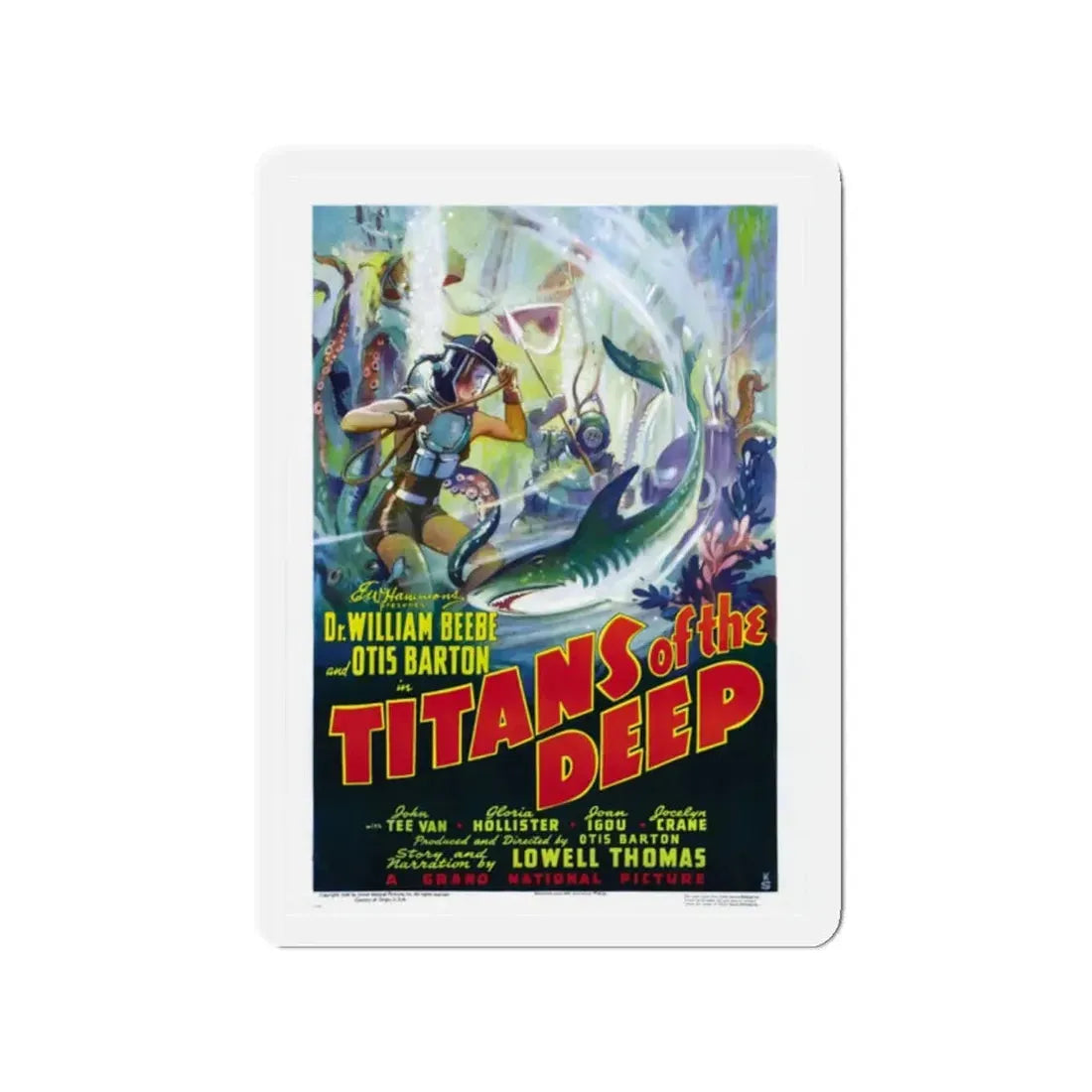 TITANS OF THE DEEP 1938 Movie Poster - Refrigerator Magnet 2 Inch - The Sticker Space