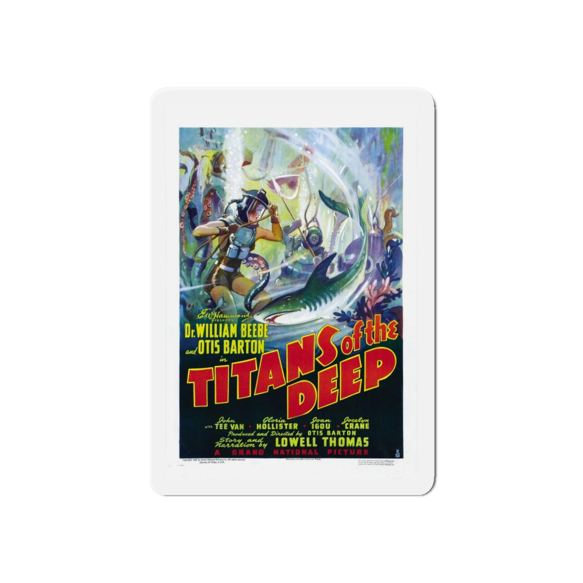 TITANS OF THE DEEP 1938 Movie Poster - Refrigerator Magnet