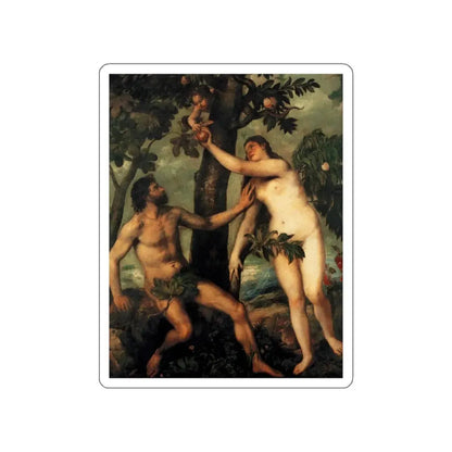 TIZIANO Vecellio - Adam and Eve (Artwork) STICKER Vinyl Die-Cut Decal White Die-Cut 5 Inch - The Sticker Space
