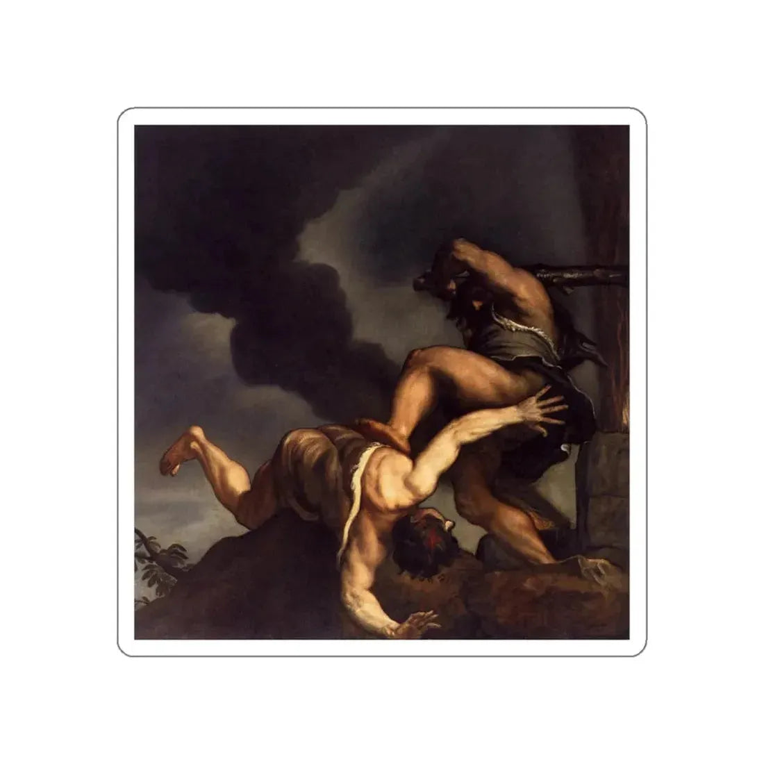 TIZIANO Vecellio - Cain and Abel (Artwork) STICKER Vinyl Die-Cut Decal White Die-Cut 3 Inch - The Sticker Space