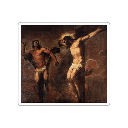 TIZIANO Vecellio - Christ and the Good Thief (Artwork) STICKER Vinyl Die-Cut Decal White Die-Cut 5 Inch - The Sticker Space