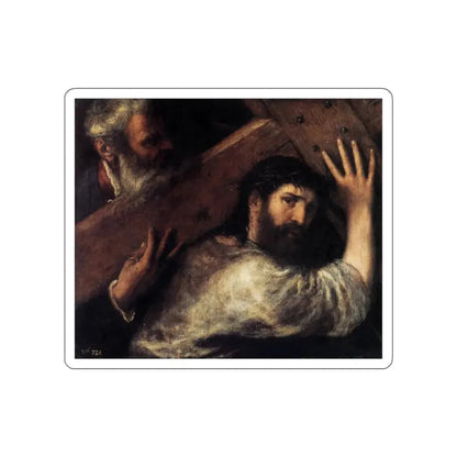 TIZIANO Vecellio - Christ Carrying the Cross 3 (Artwork) STICKER Vinyl Die-Cut Decal White Die-Cut 4 Inch - The Sticker Space