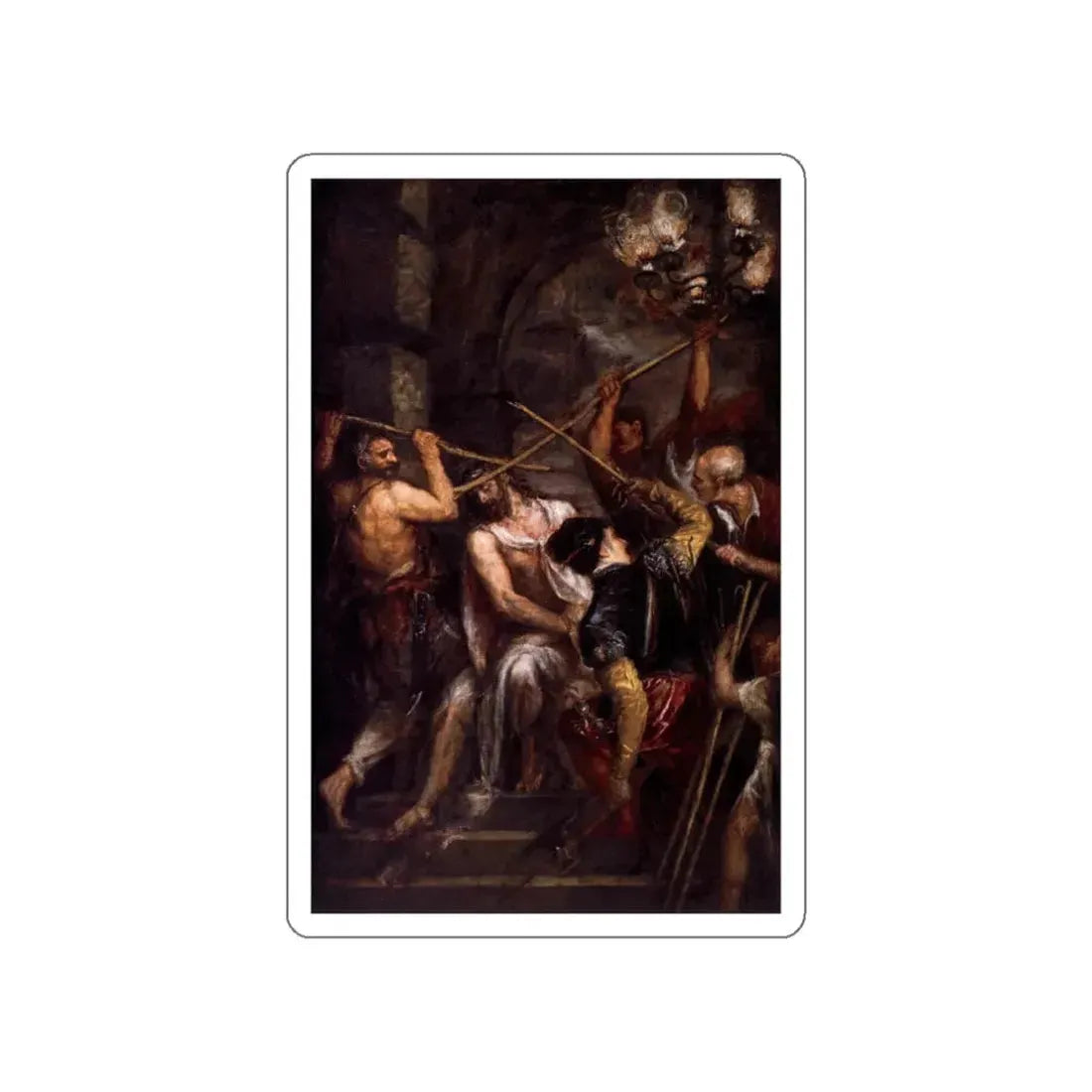 TIZIANO Vecellio - Crowning with Thorns (Artwork) STICKER Vinyl Die-Cut Decal White Die-Cut 3 Inch - The Sticker Space