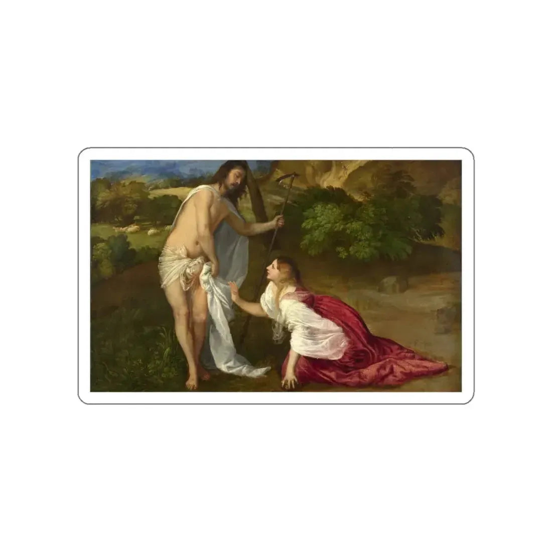 TIZIANO Vecellio -  Noli me Tangere (Artwork) STICKER Vinyl Die-Cut Decal White Die-Cut 6 Inch - The Sticker Space