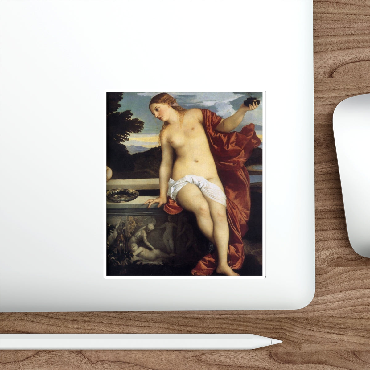 TIZIANO Vecellio - Sacred and Profane Love (detail)2 (Artwork) STICKER Vinyl Die-Cut Decal-The Sticker Space