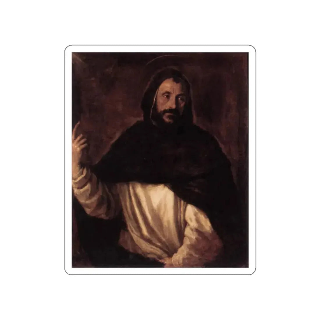 TIZIANO Vecellio - St Dominic (Artwork) STICKER Vinyl Die-Cut Decal White Die-Cut 2 Inch - The Sticker Space